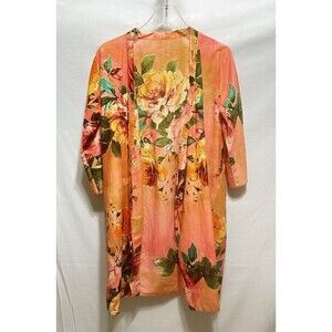 Unbranded Art to Wear Peach Floral Wrap‎ Cotton Top Swim cover